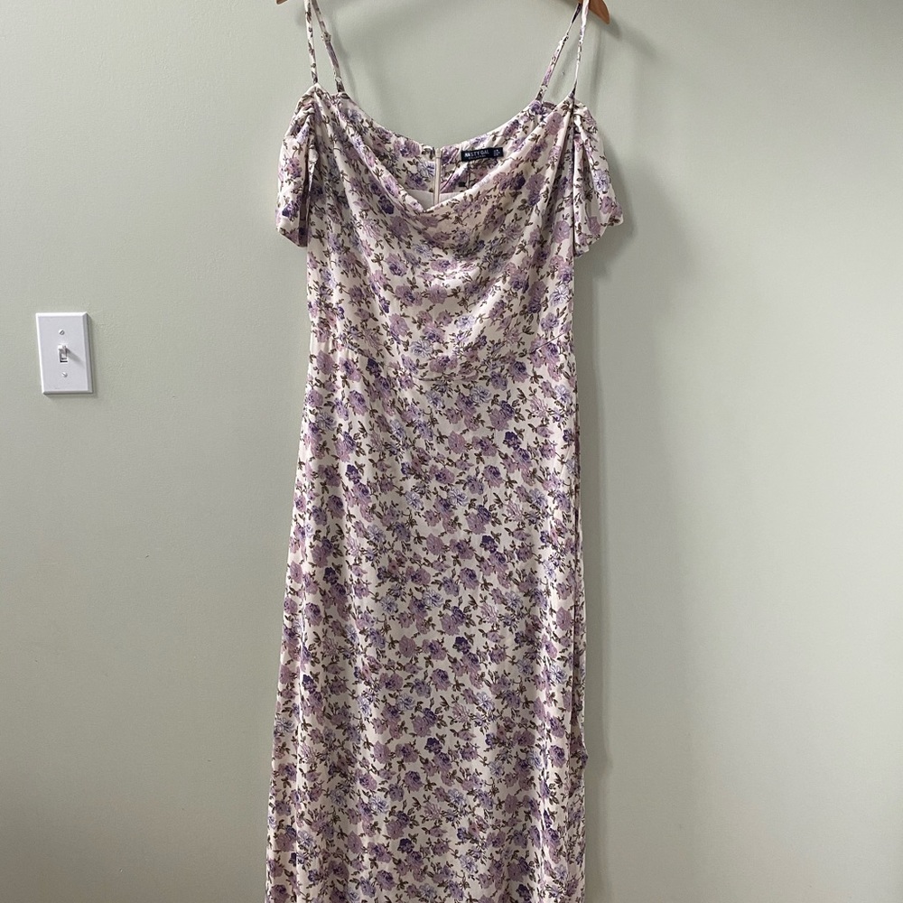 Nasty Gal Floral lavender MIDI dress